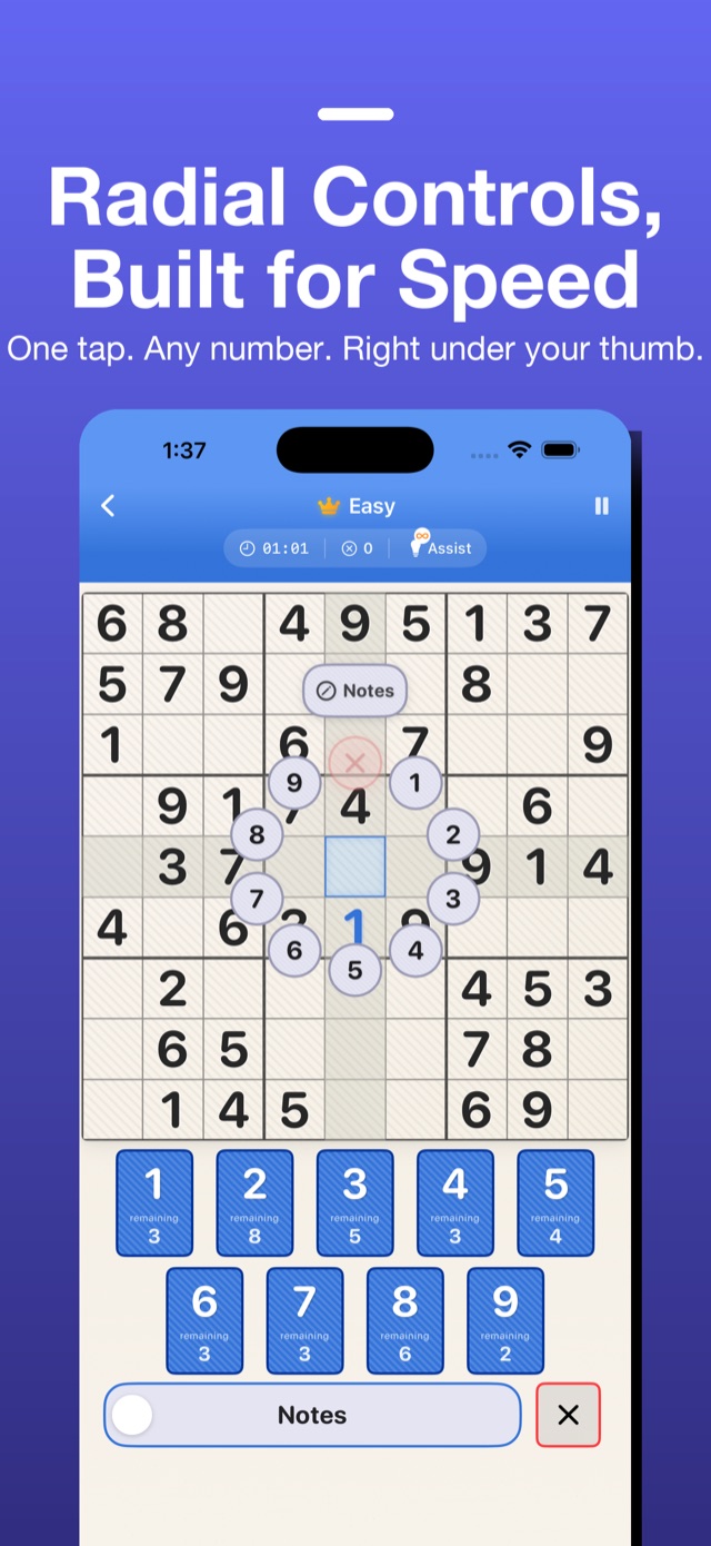 Smart Radial Selector - one-handed controls