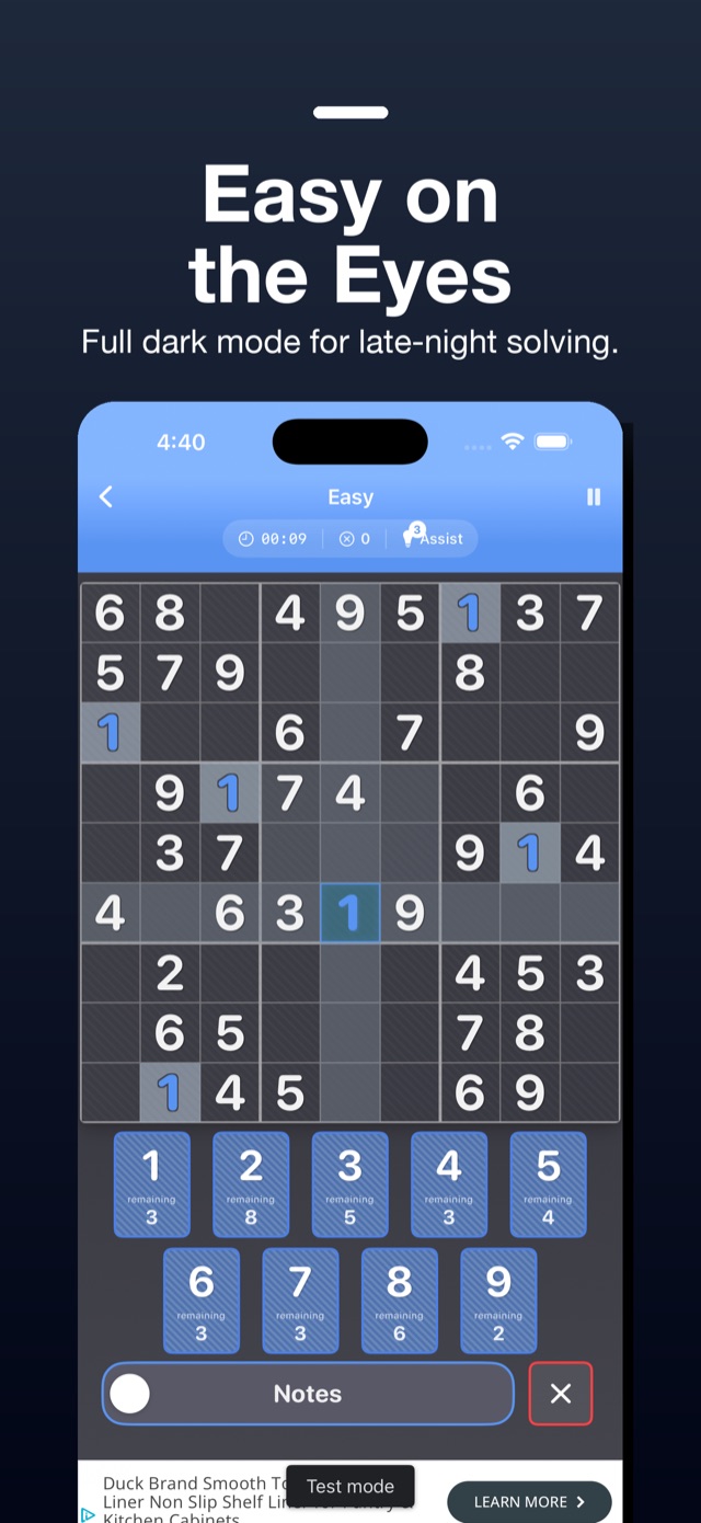 Dark mode for comfortable night play