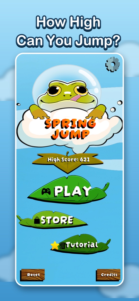 Spring Jump title screen - beat your high score